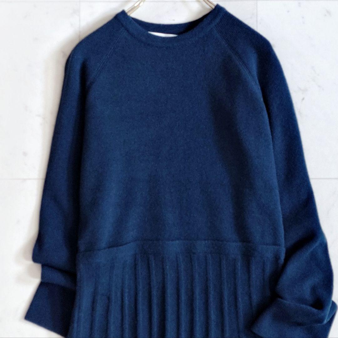 美品✨​シクラス CYCLAS 日本製 上質ウールプリーツ ニットワンピース