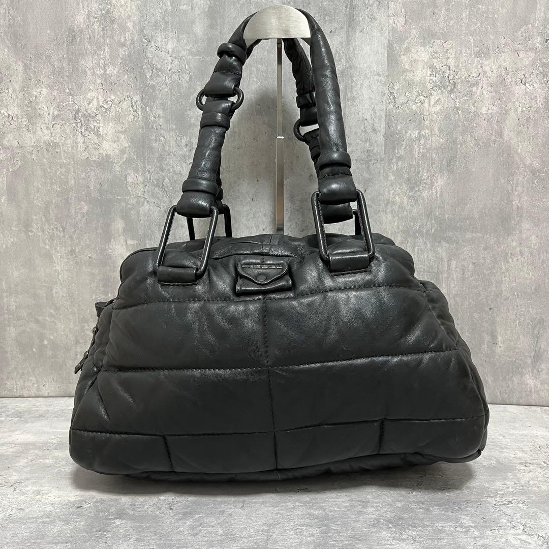 極美品✨ DIESEL レザー キルティング ミニボストンバッグ