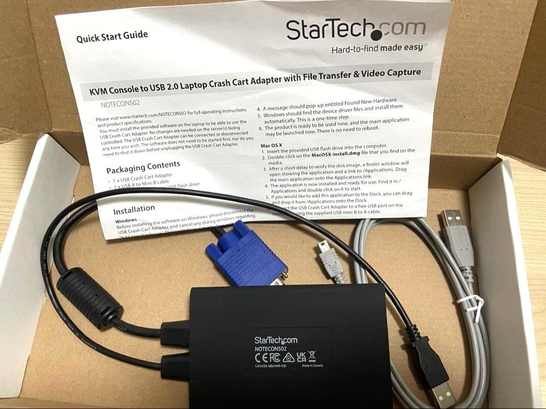 【新品未使用】NOTECONS02 USB VGA KVMコンソールアダプタ