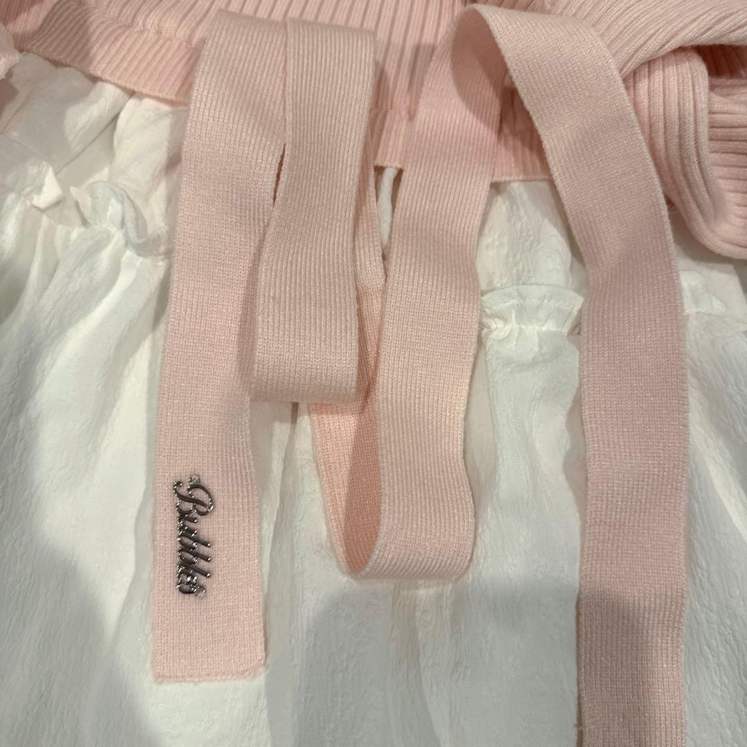 bubbles ケーブルオフショルワンピース ピンク