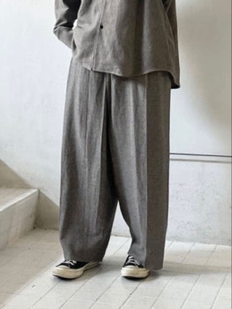 nonnotte ノノット 24SS ツイード ワイドスラックス サイズ4