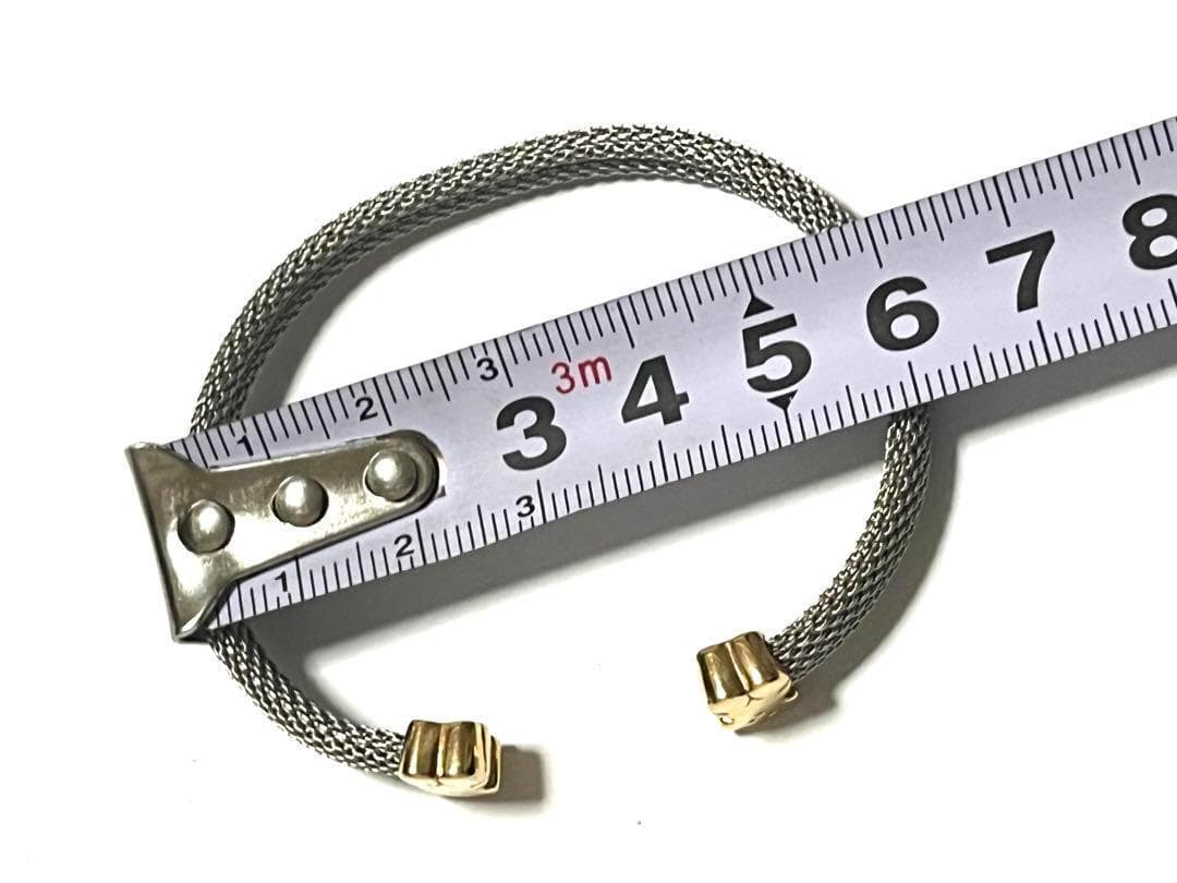 Tous トウス　18金ゴールド　K18 くま　メッシュ　オープン　バングル