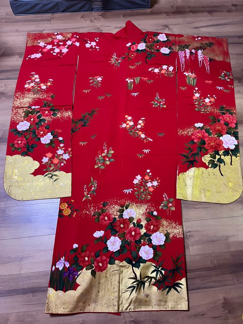 振袖 フルセット 成人式 赤 金彩