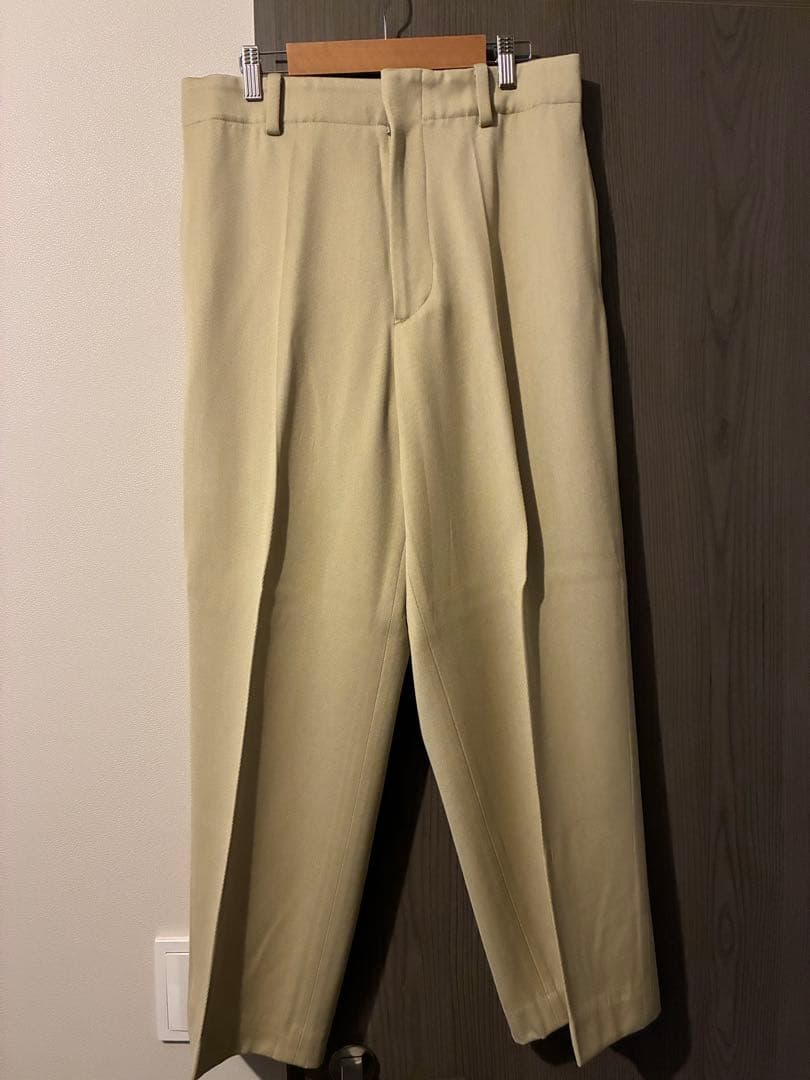 YLEVE WOOL RAYON TWILL TROUSERS ワイドスラックス