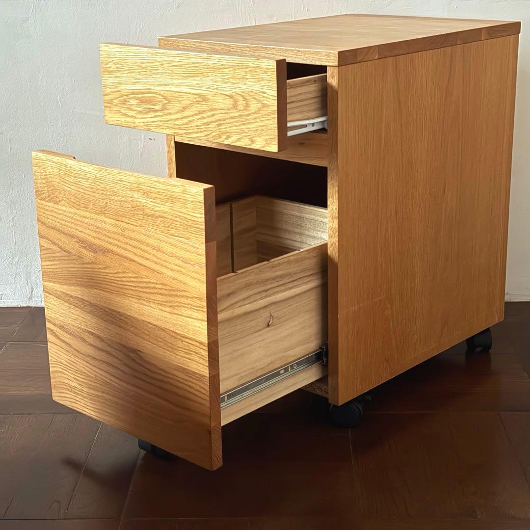 【廃盤】無印良品 木製デスクキャビネット オーク材
