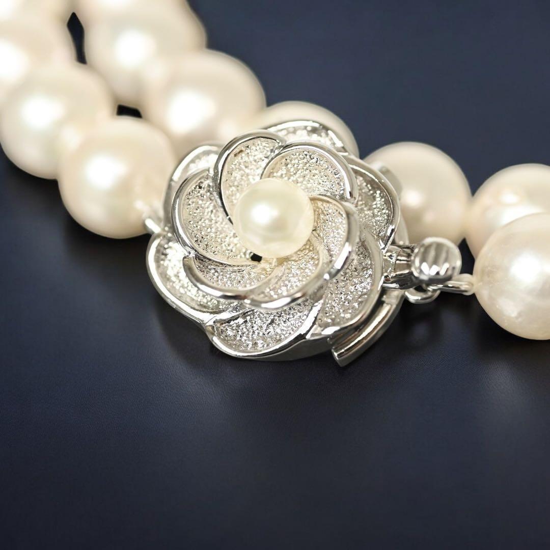 【極上】ツツミ　アコヤ　パール　大珠　本真珠　ネックレス　シルバー　8.5mm