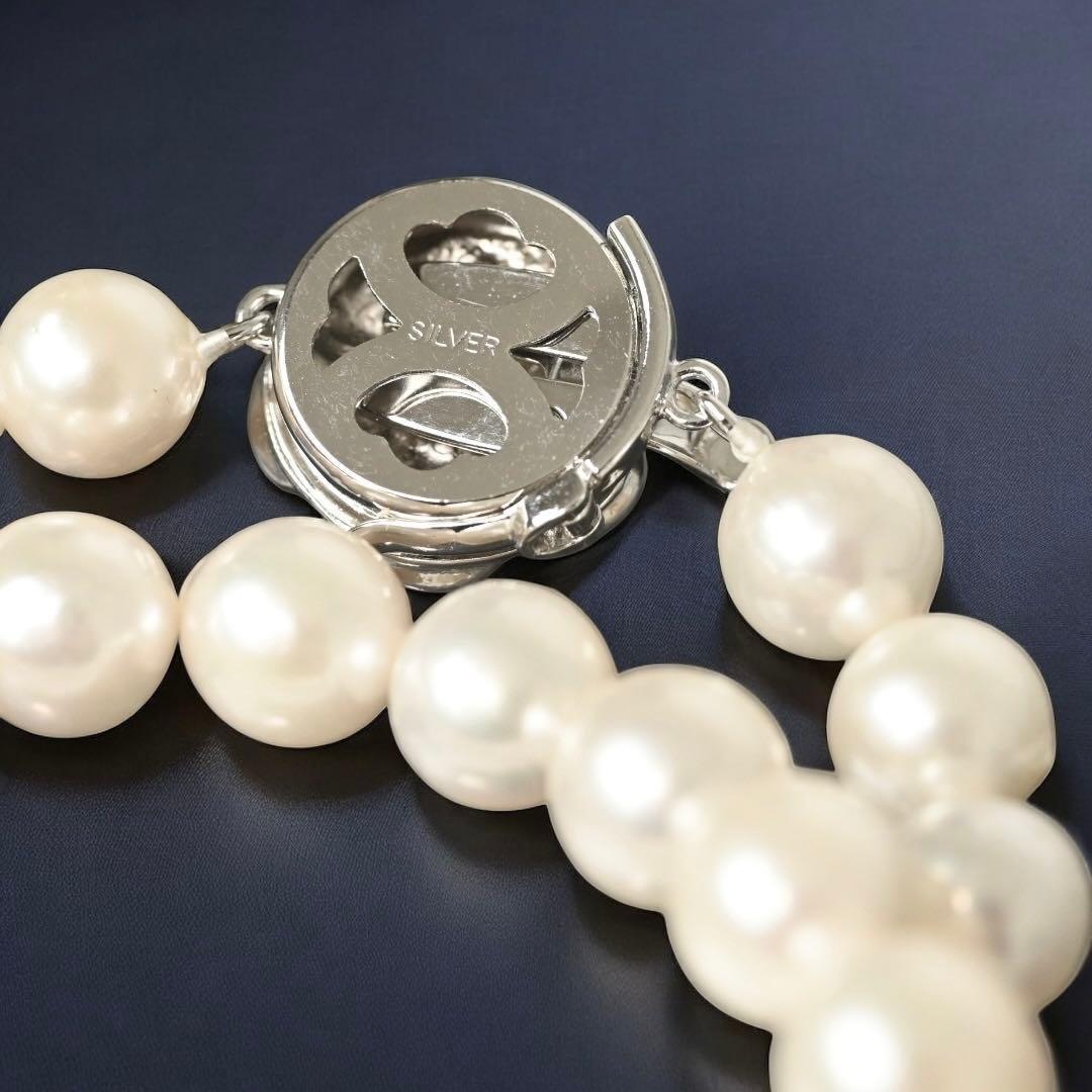 【極上】ツツミ　アコヤ　パール　大珠　本真珠　ネックレス　シルバー　8.5mm