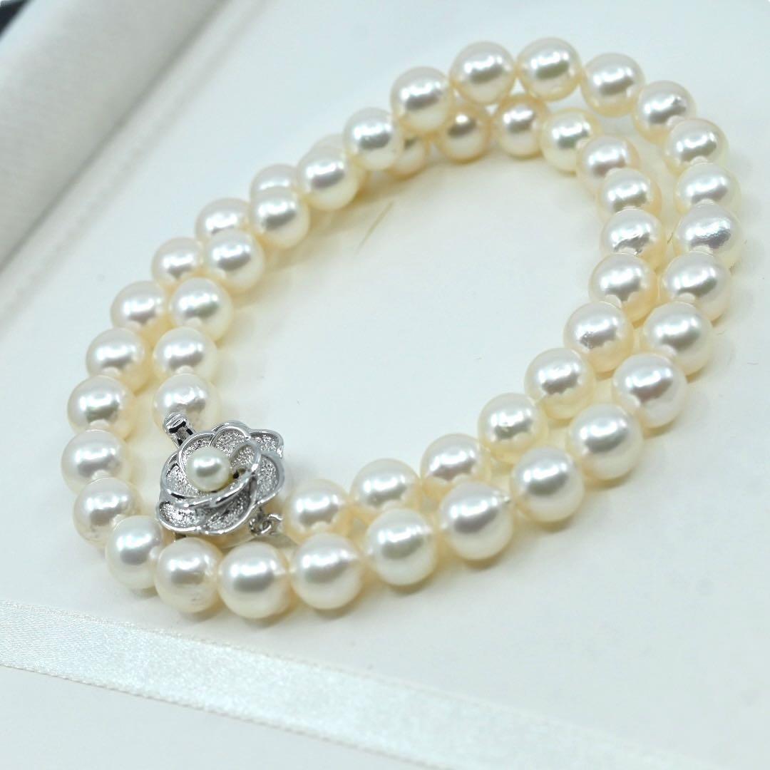 【極上】ツツミ　アコヤ　パール　大珠　本真珠　ネックレス　シルバー　8.5mm