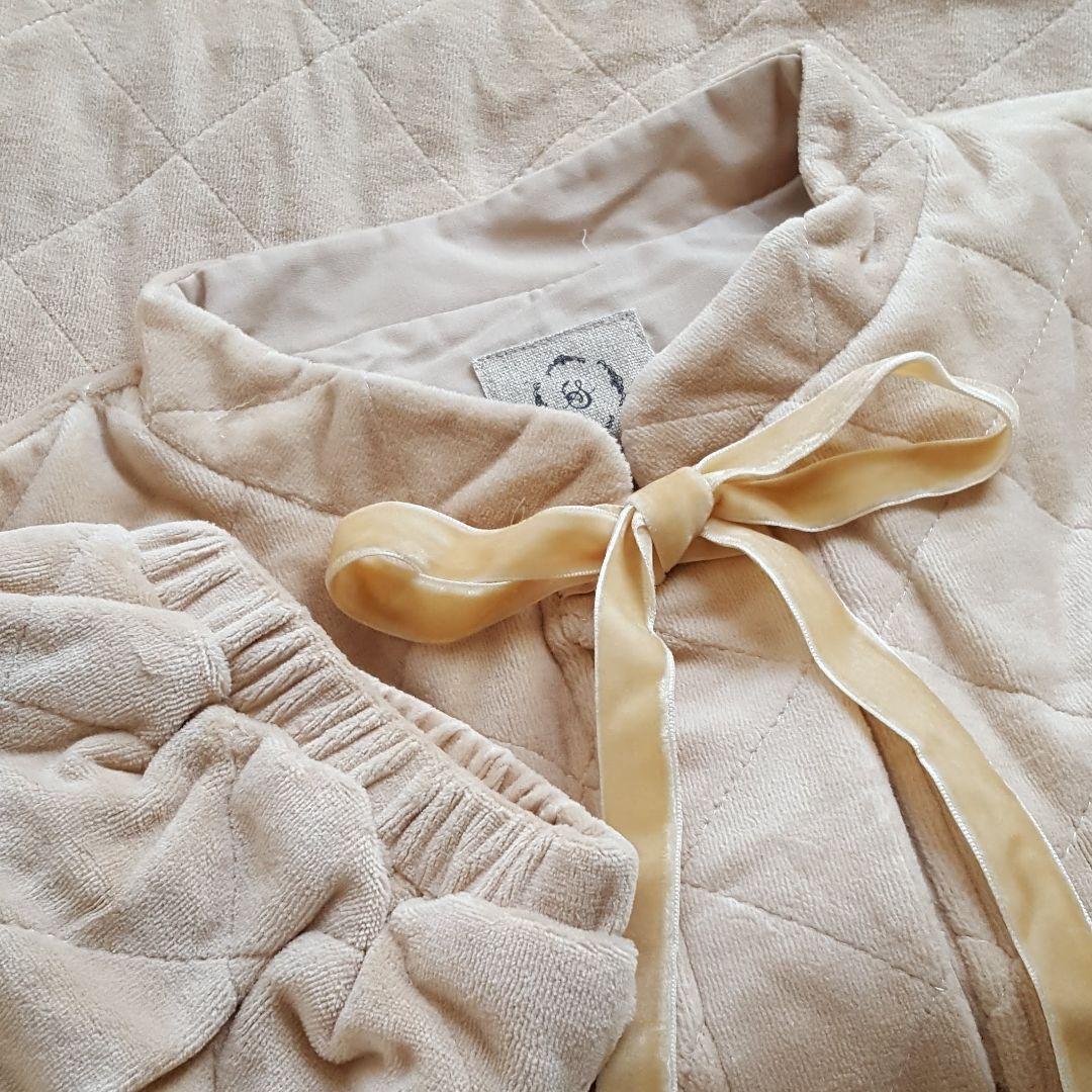 新品　SM2☆ベージュ／ベロア中綿キルトジャケット