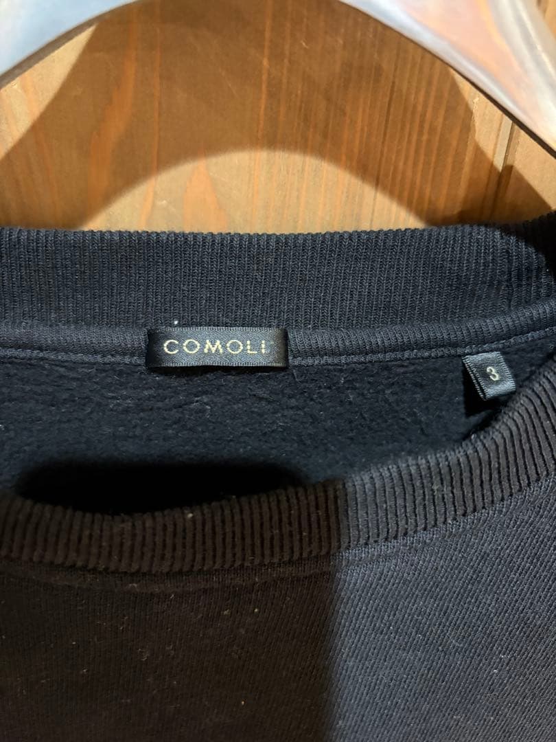 COMOLI ブラック スウェット トレーナー サイズ3