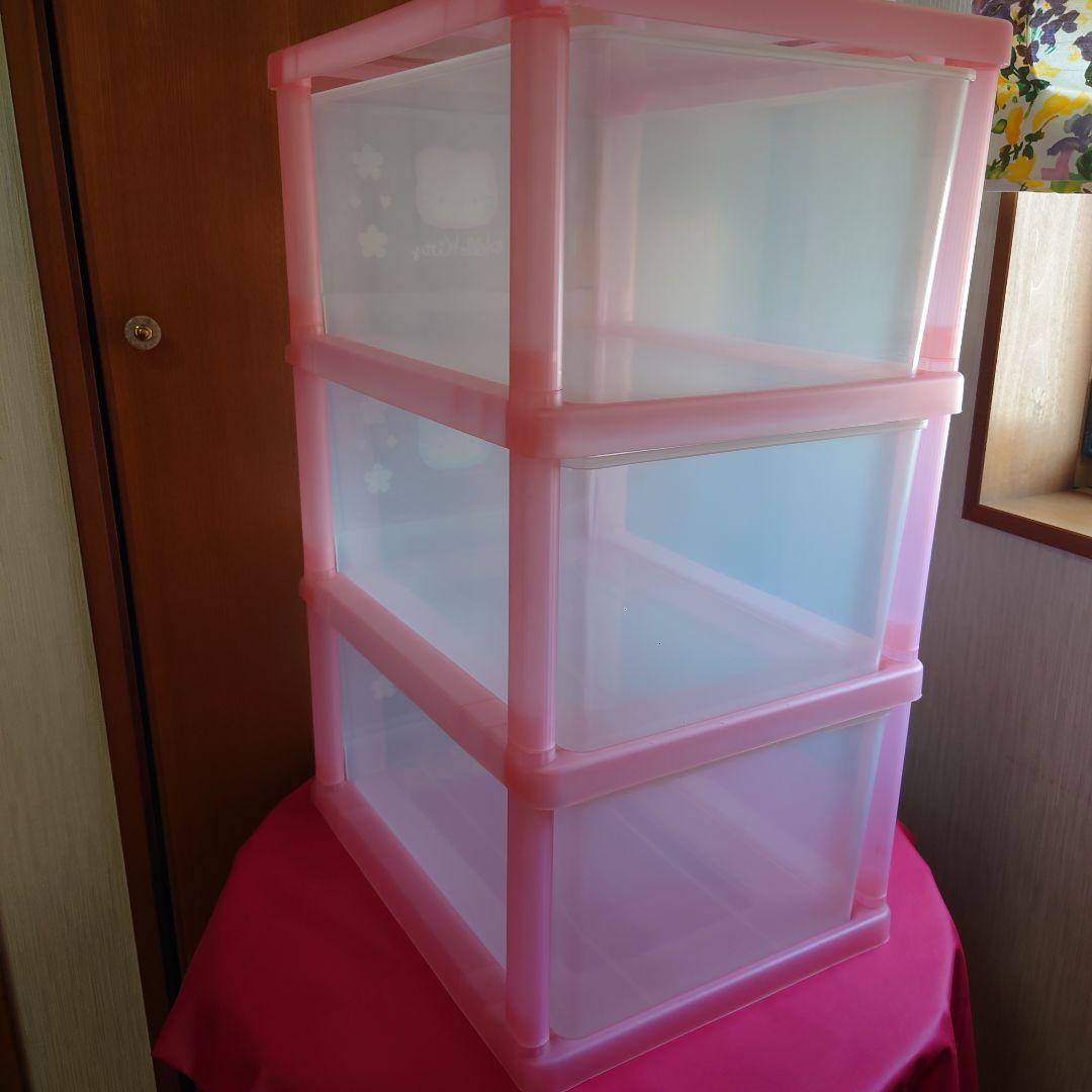 サンリオ 1998年のハローキティ 3段チェストボックス ピンク レア品！美品！