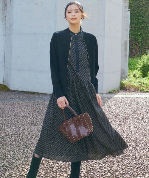 極美品　23区　46　ヴィスコースストレッチ ニットブルゾン　2023　洗える