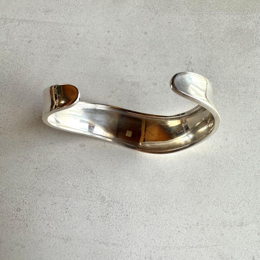 ヴィンテージ！Silver Wavy Curve ブレスレット　#1