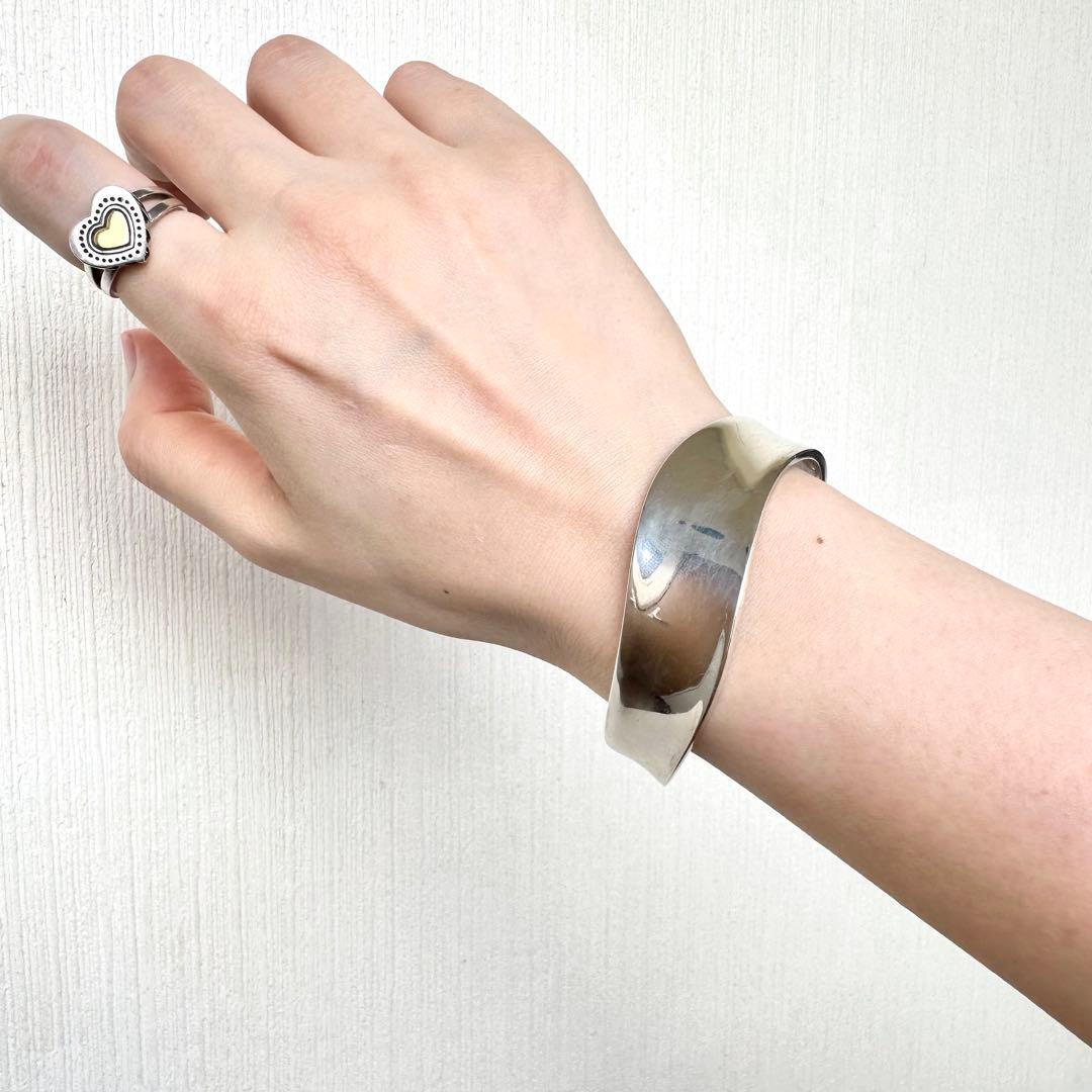 ヴィンテージ！Silver Wavy Curve ブレスレット　#1