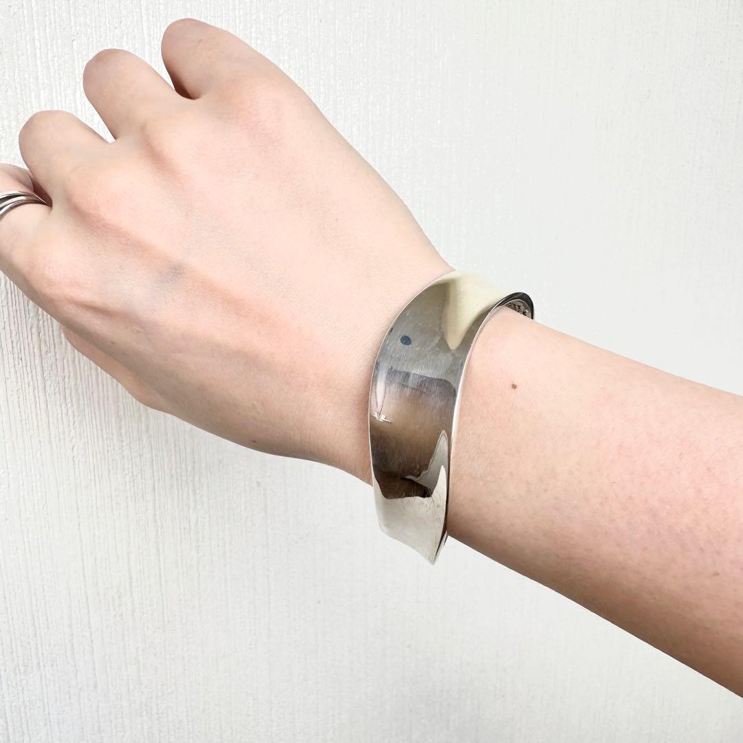 ヴィンテージ！Silver Wavy Curve ブレスレット　#1