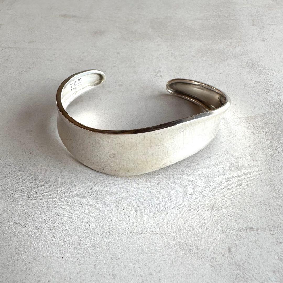 ヴィンテージ！Silver Wavy Curve ブレスレット　#1