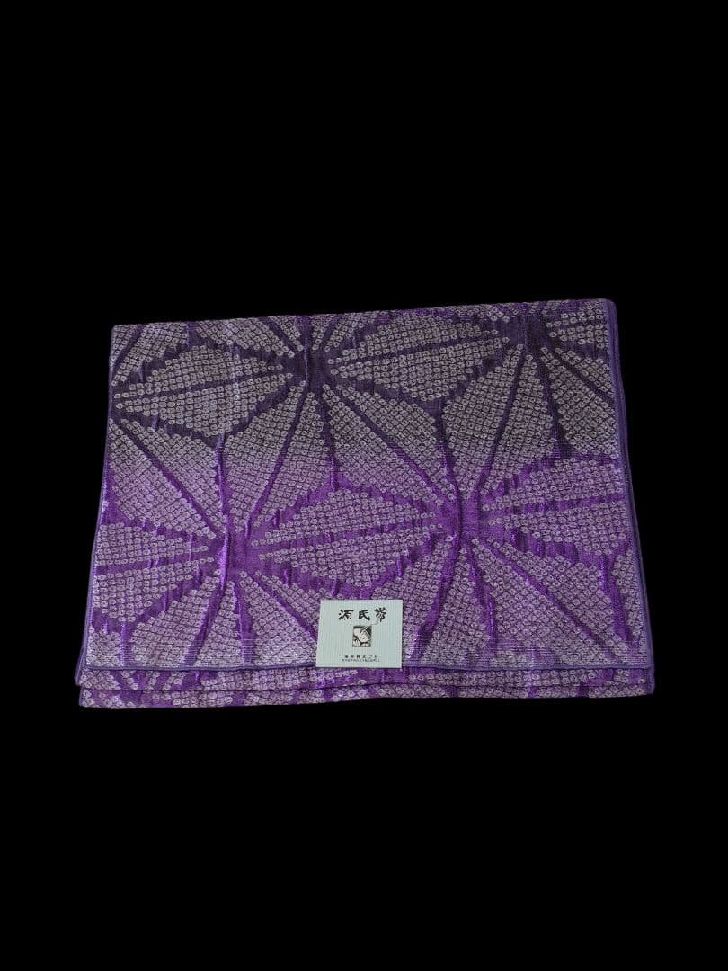 新品未使用　兵児帯　源氏物語　パープル　麻の葉　東京本染め　15,400円