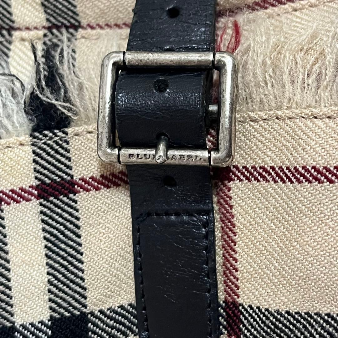 美品❣️バーバリー 巻きスカートプリーツ ノバチェック 牛革ベルト y2k 36