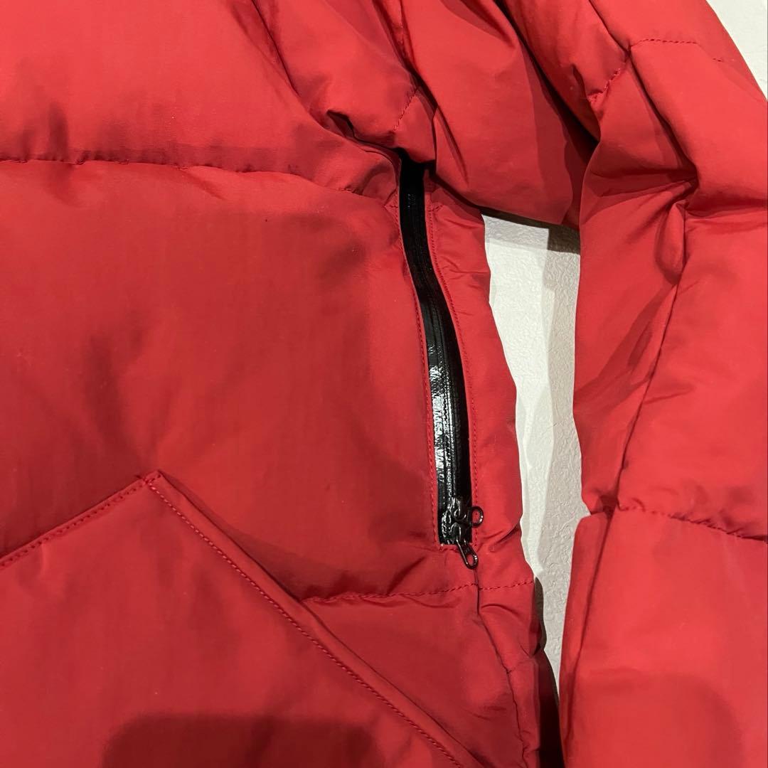 NANGA 日本製 旧ロゴ フードダウン L レッド