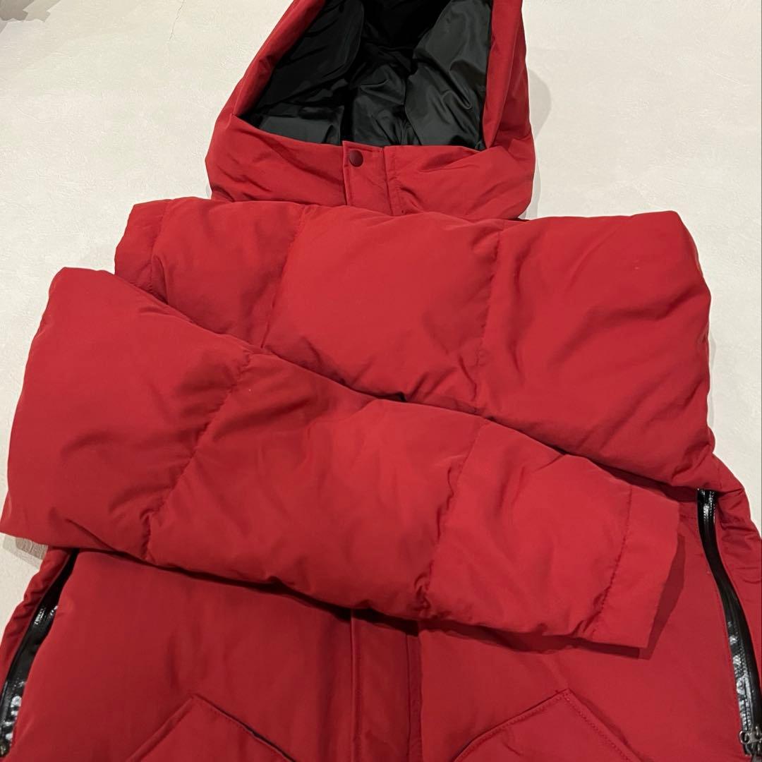 NANGA 日本製 旧ロゴ フードダウン L レッド