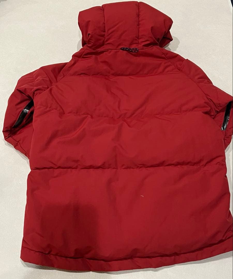 NANGA 日本製 旧ロゴ フードダウン L レッド