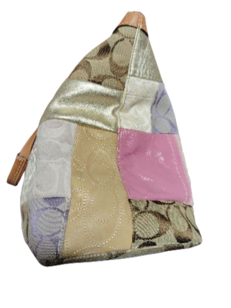 COACH パッチワーク トートバッグ A4可 シグネチャー レザー 金具　美品