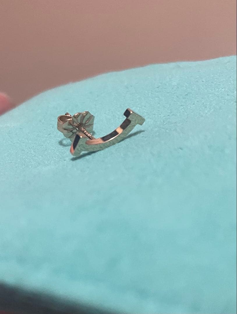 ティファニー スマイル 18k ピアス 片耳 ローズゴールド