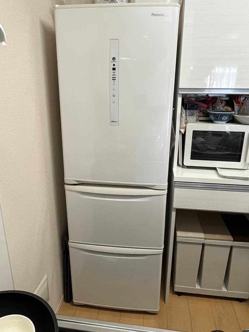 Panasonic 冷蔵庫 3ドア 365L 左開き NR-C370CL-W
