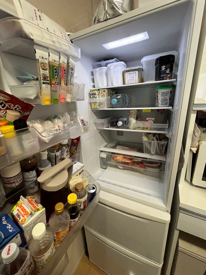 Panasonic 冷蔵庫 3ドア 365L 左開き NR-C370CL-W