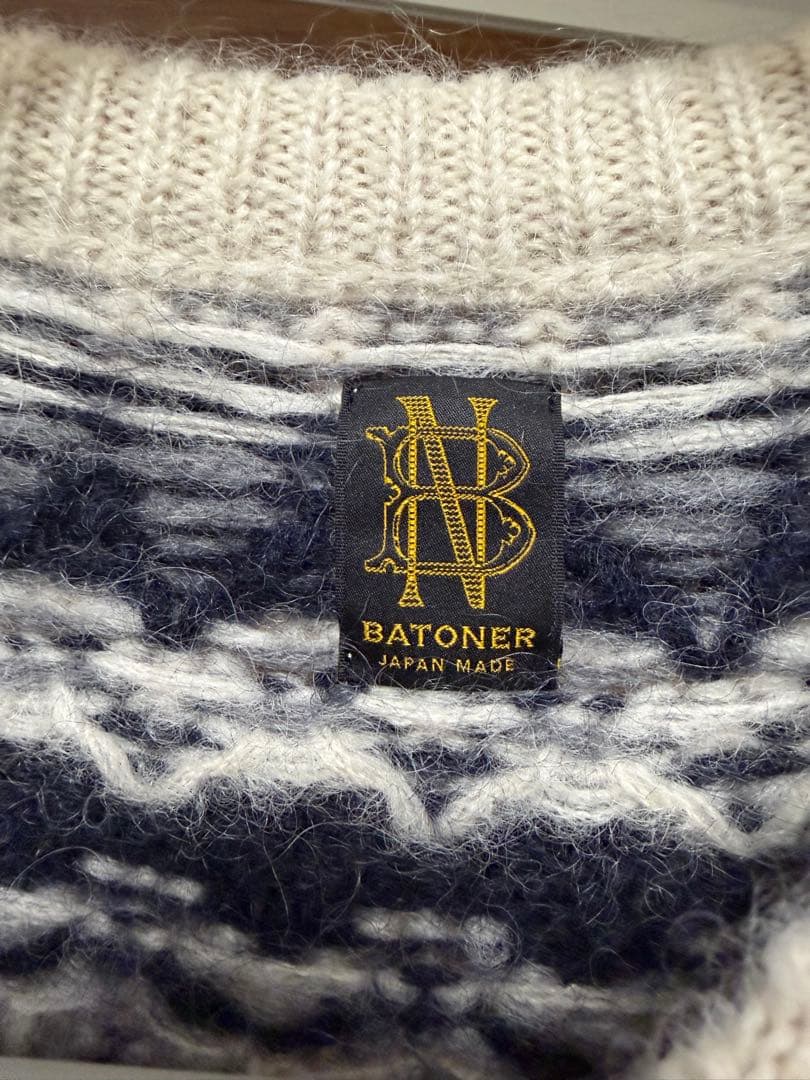 トップス BATONER MOHAIR NORDIC CREW NECK