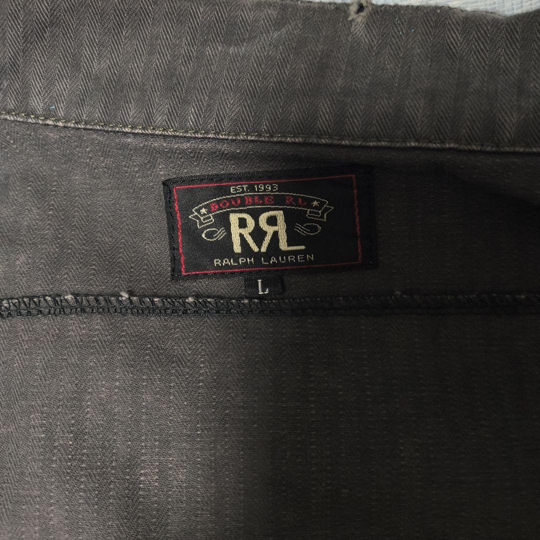 RRL グレー ヘリンボーンジャケット Lサイズ　ダメージ加工