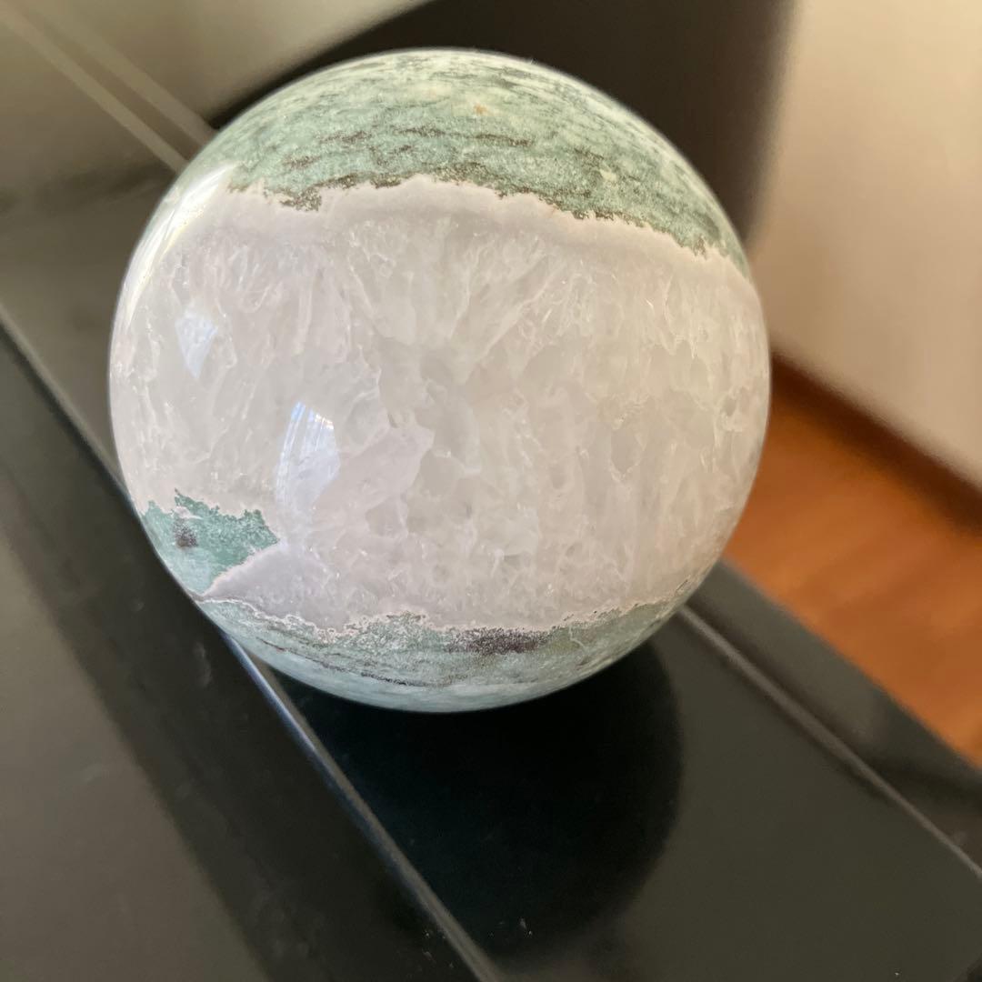 g'sさま専用ユニコーンジャスパーシリカ　スフィア　天然石置物　D147