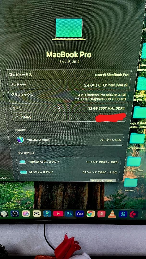 MacBook本体 MacBook Pro 16 2019 Core i9 / 32GB / 1TB