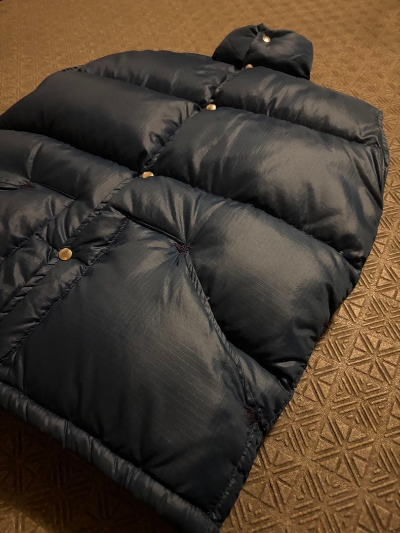 70s USA製 ノースフェイス 初期 茶タグ ダウン ベスト ネイビー S