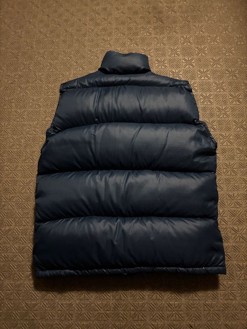 70s USA製 ノースフェイス 初期 茶タグ ダウン ベスト ネイビー S