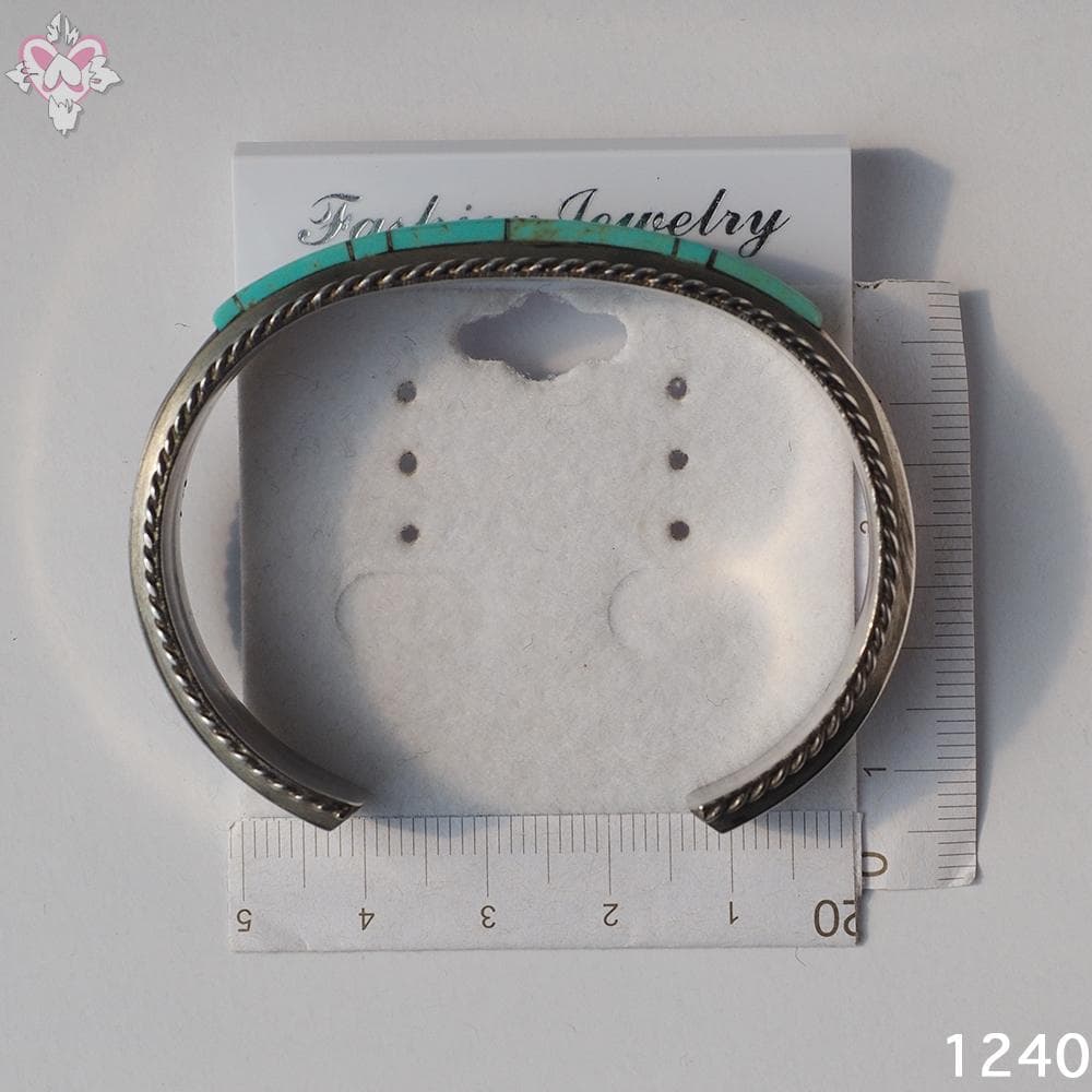 天然石 ターコイズ インディアンジュエリー シルバー バングル インレイ ナバホ