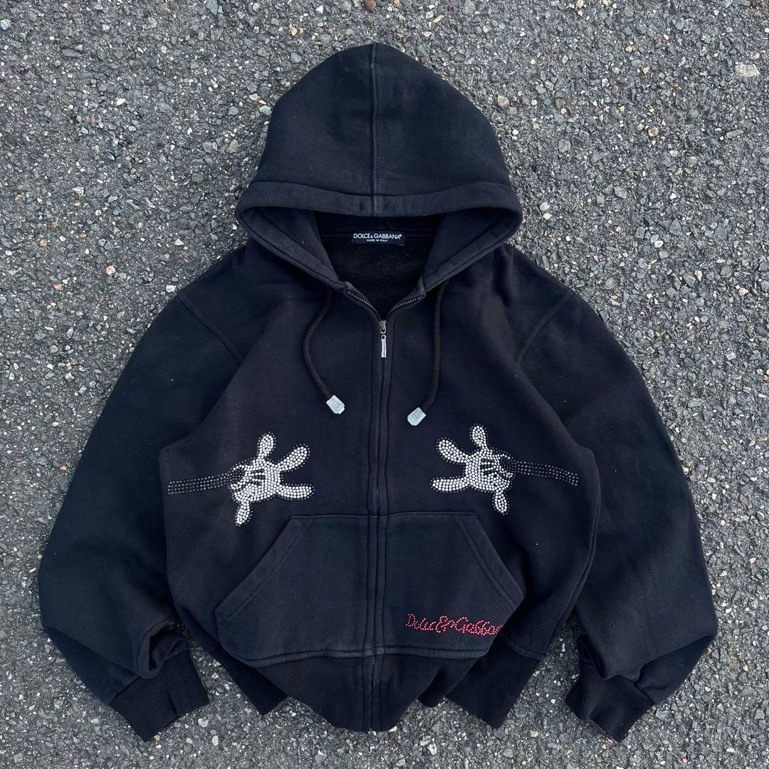 DOLCE&GABBANA 00s ジップパーカー　ミッキー　ラメ　短丈　y2k