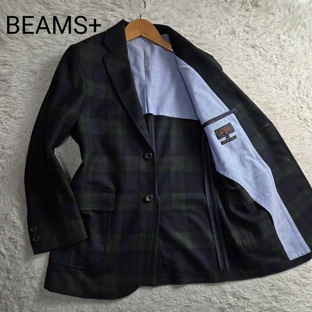 極美品 BEAMS+ ブラックウォッチ フランネル テーラードジャケット S