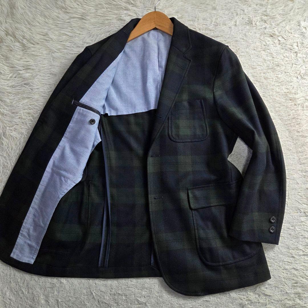 極美品 BEAMS+ ブラックウォッチ フランネル テーラードジャケット S