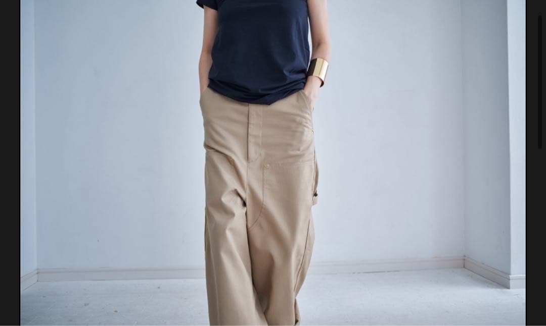 VETEMENTS ワイドペインターパンツM　ワーク　ベージュ　ダブルニー