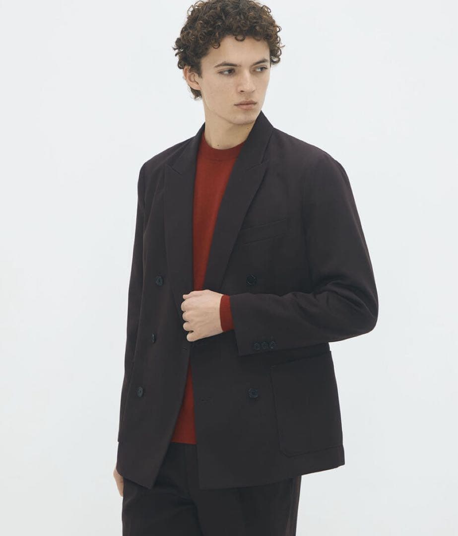 【美品】CABaN ライトウールギャバジン ダブルブレストジャケット