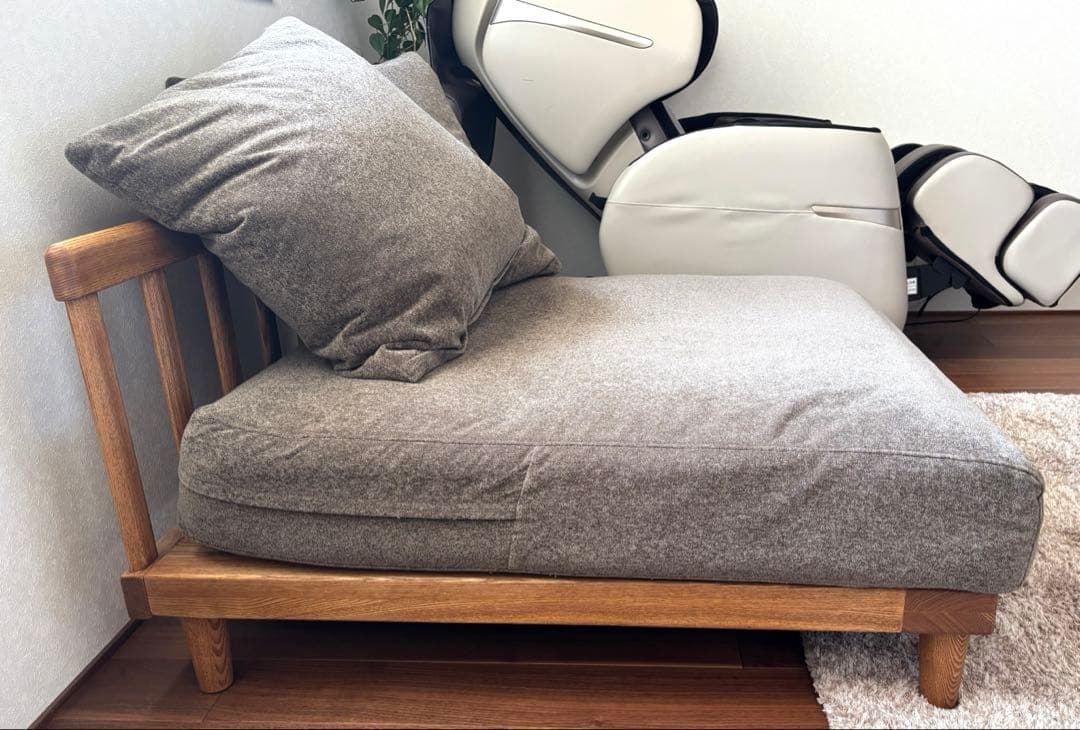 リセノ/アグラソファ/状態良好/1.5人掛け/グレージュ