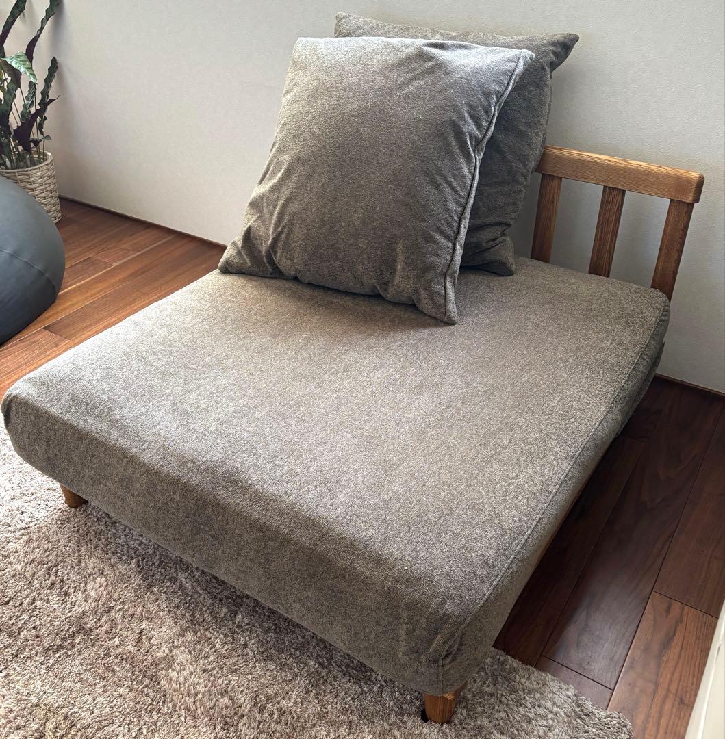 リセノ/アグラソファ/状態良好/1.5人掛け/グレージュ