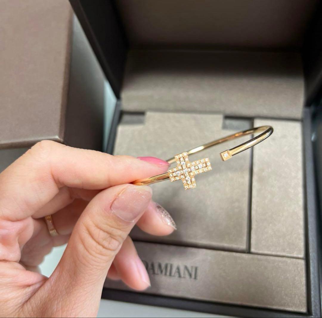 DAMIANI ピンクゴールド ダイヤモンド バングル Mサイズ