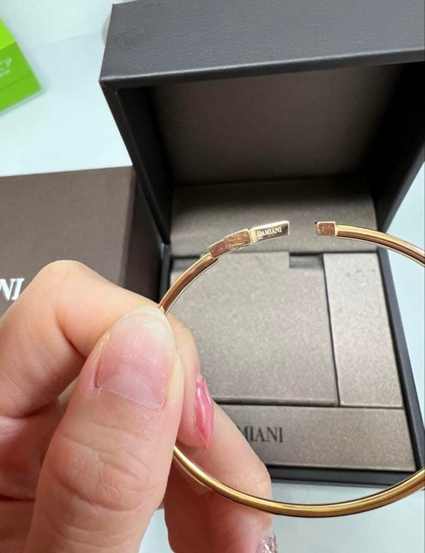 DAMIANI ピンクゴールド ダイヤモンド バングル Mサイズ