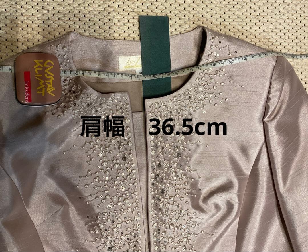 イギン Zibelin正装用結婚式マザーズドレスライトグレー ビーズ刺繍 スーツ