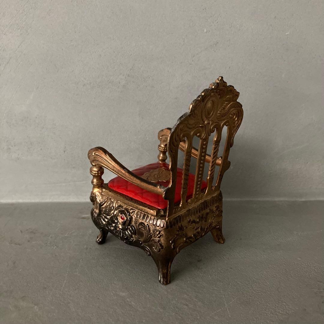 ヴィンテージ ミニチュア 玉座 装飾チェア 灰皿？ アンティーク雑貨