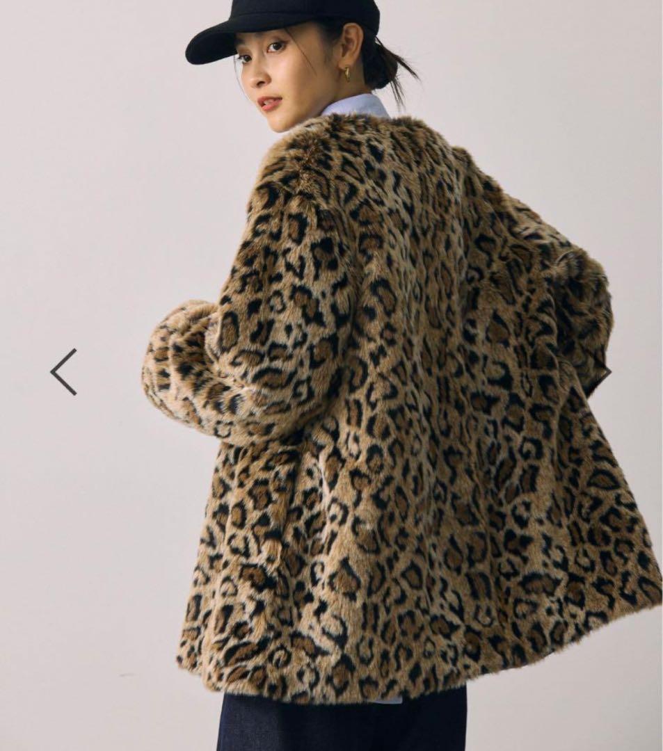 レオパードノーカラージャケット　BABYLONE