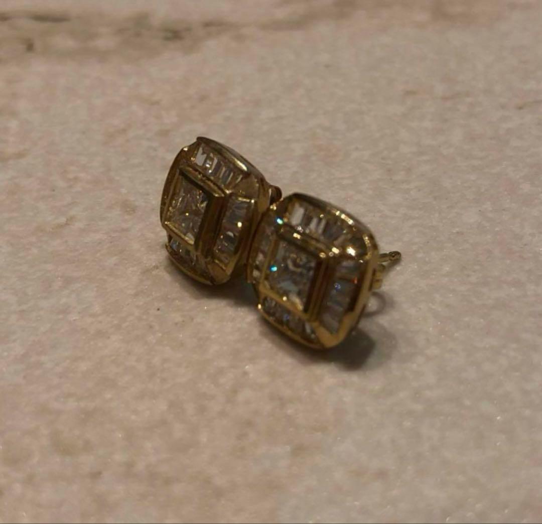 LA買付品　イエローゴールドピアス10K 9mm avalanche アバランチ