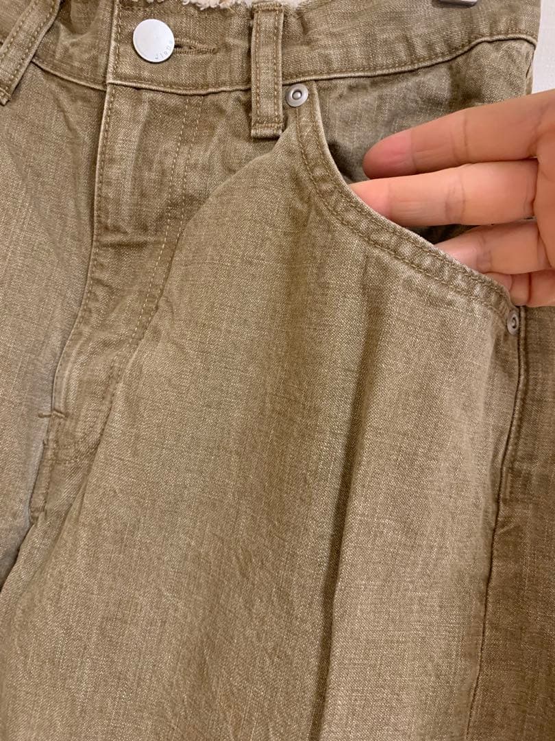 JIEDA オリーブデニムワイドレッグパンツ